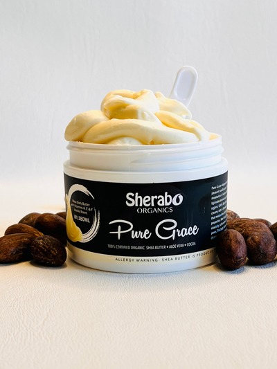 Pure Grace Vegan Shea body butter - Sherabo Organics Inc.
